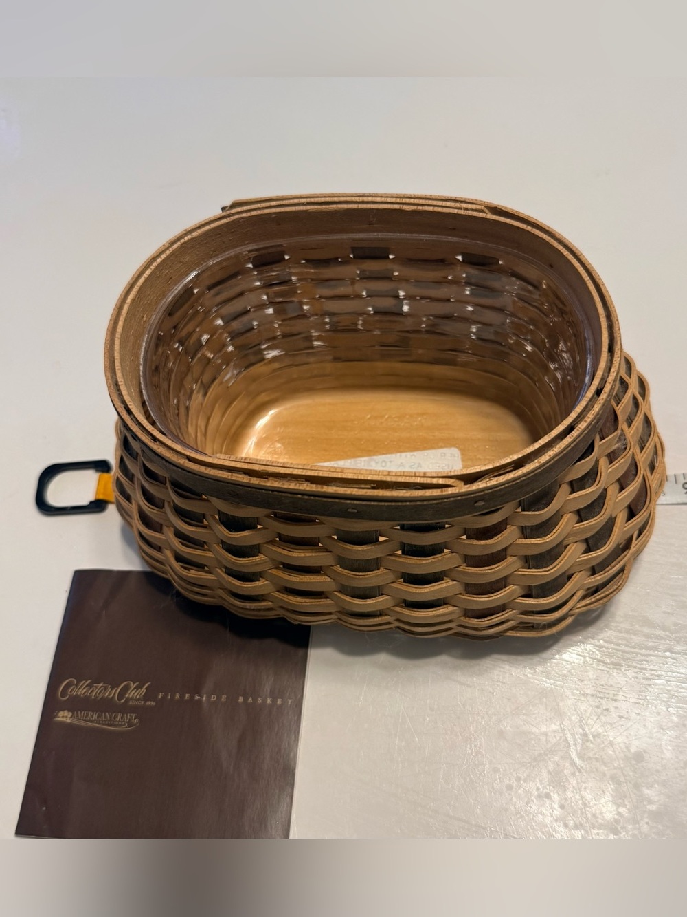 VTG 2006 Longaberger collectors Club Fireside wooden basket w/liner no lid